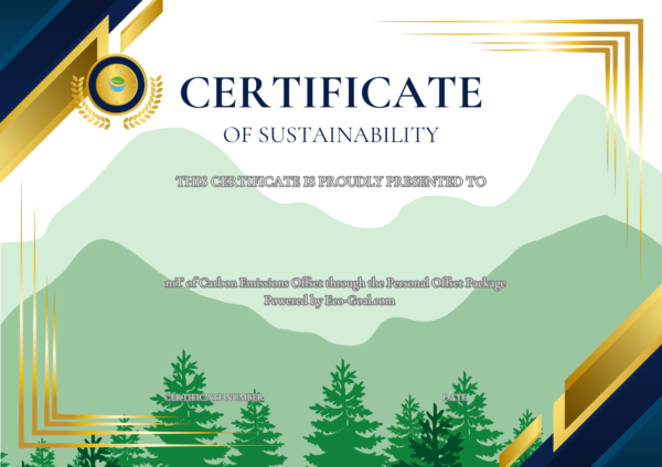 Certificate of sustainability Personal